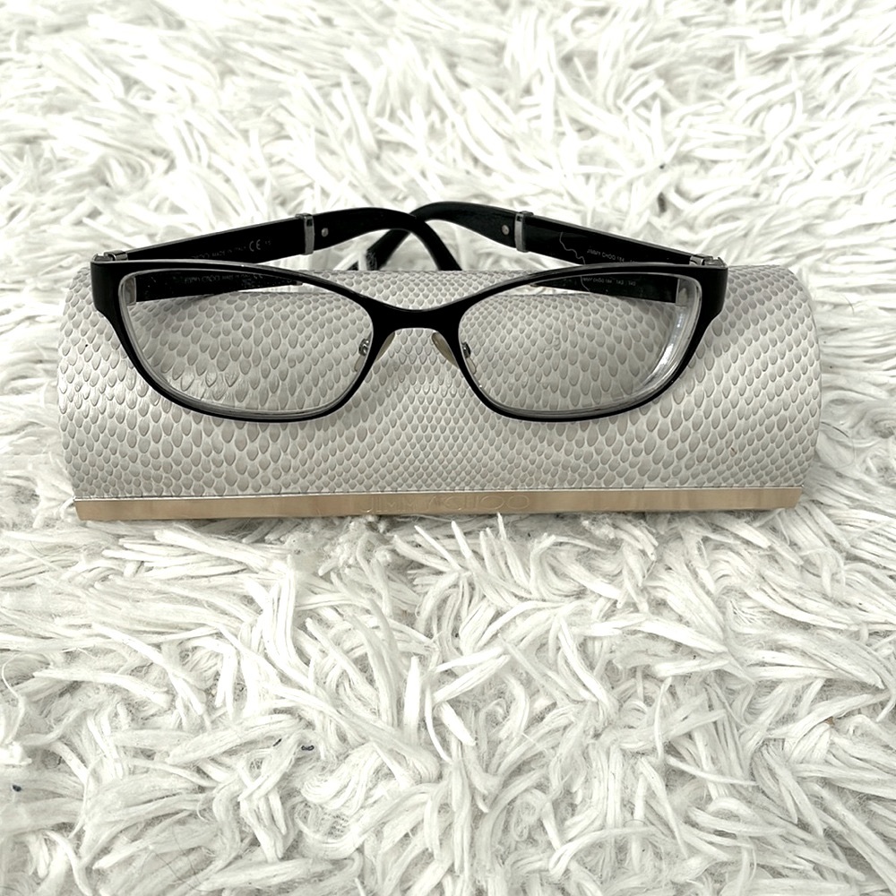 Jimmy Choo 184 1A3 140 Black Glitter Cat Eye Eyeglasses Frames Glasses